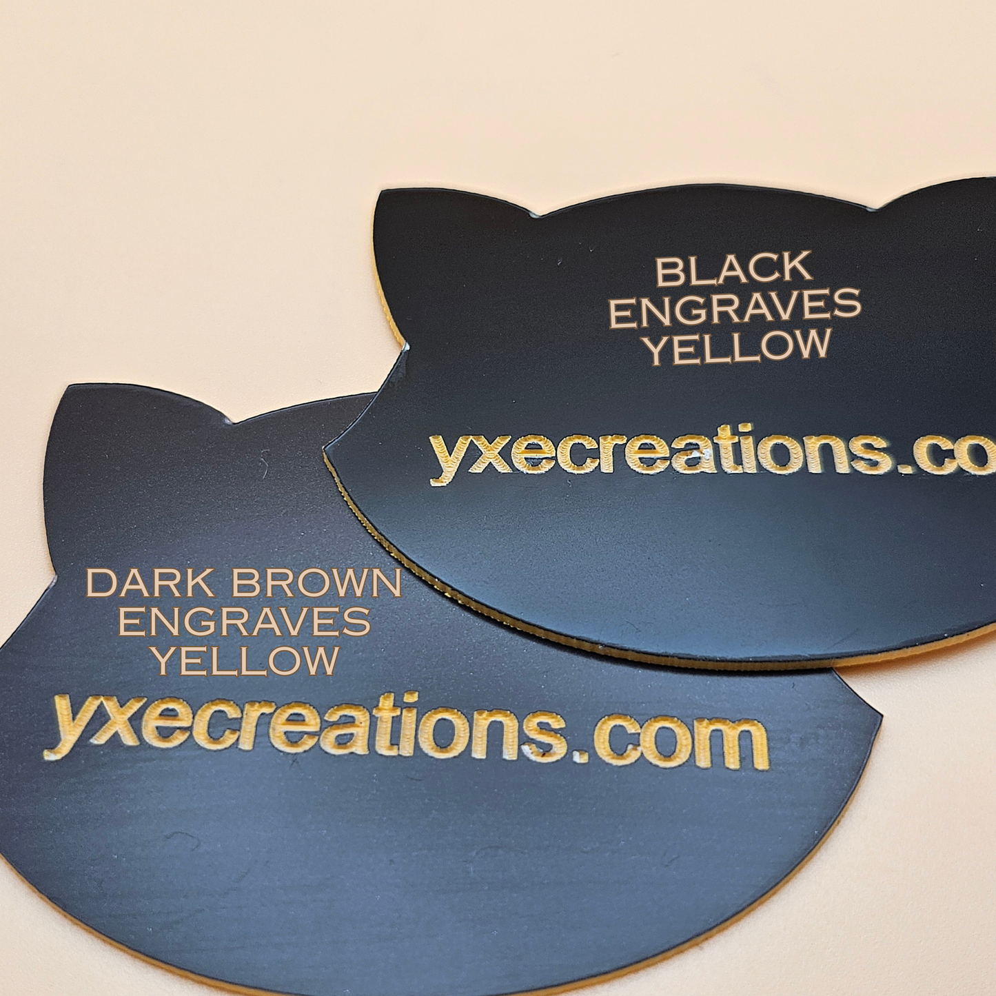 Two-Tone Engravable Acrylic - Dark Brown - Engraves Yellow