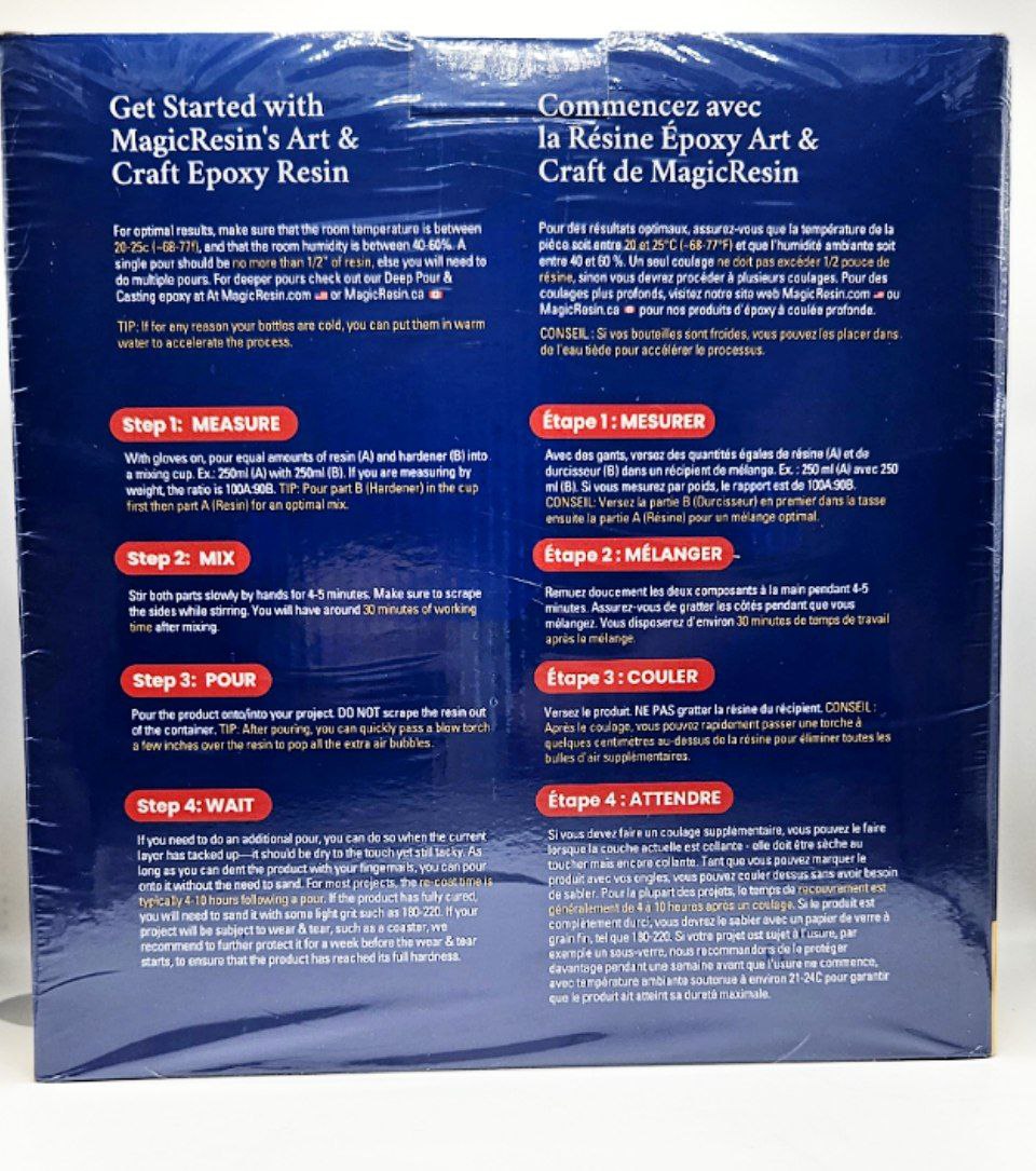 art and craft resin - 1 gal - full kit - back side