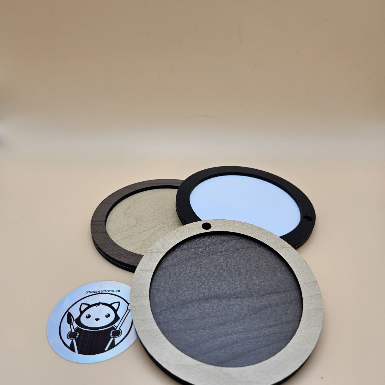 Sublimation Ready Design Plywood Blanks - Circle Frames