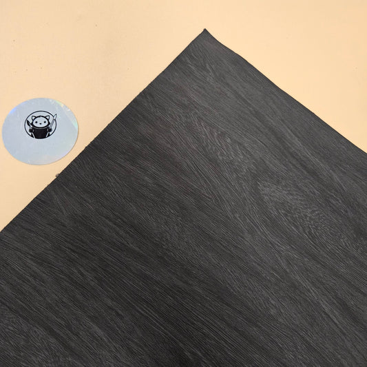 Dark Wood - Engraves Silver - Leatherette Sheet – PU Material - Corner