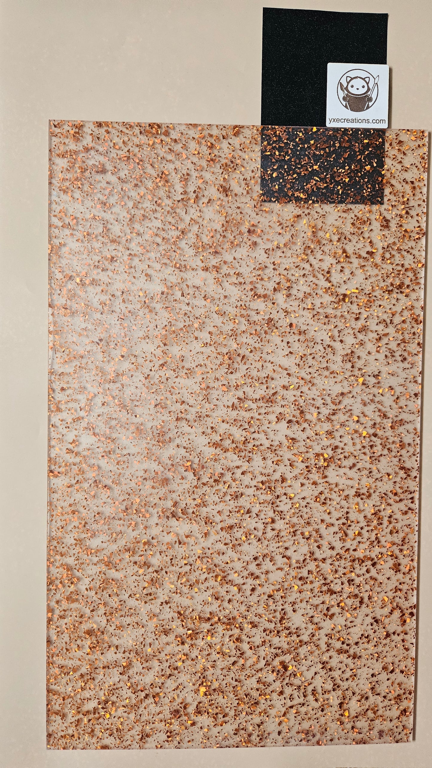 Glitter Acrylic - Orange Foil