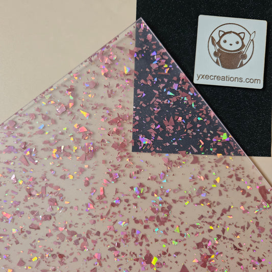 Glitter Acrylic - Pink Foil