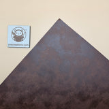 Dark Brown / Engraves Black - Matte Vintage - Leatherette Sheet - PU Material