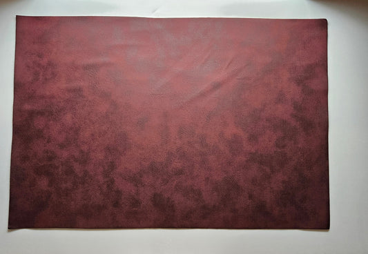 Rose Red / Engraves Black - Matte Vintage - Leatherette Sheet - PU Material