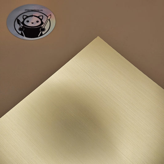 Three-Tone Engravable Acrylic - Brushed Gold Engraves Red & Black