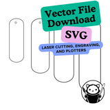 Rounded Bookmark SVG Bundle – 4 Sizes with 5mm Tassel Hole (Digital Download)