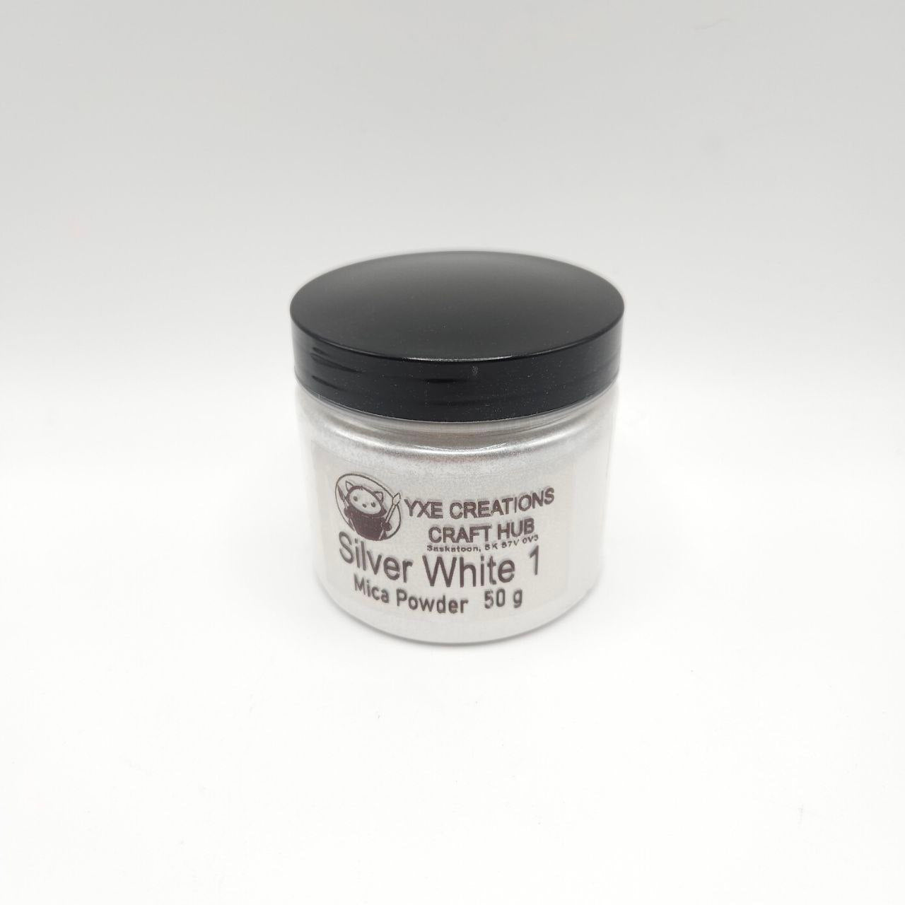 Silve White 1 Mica Powder - 50 g jar top view