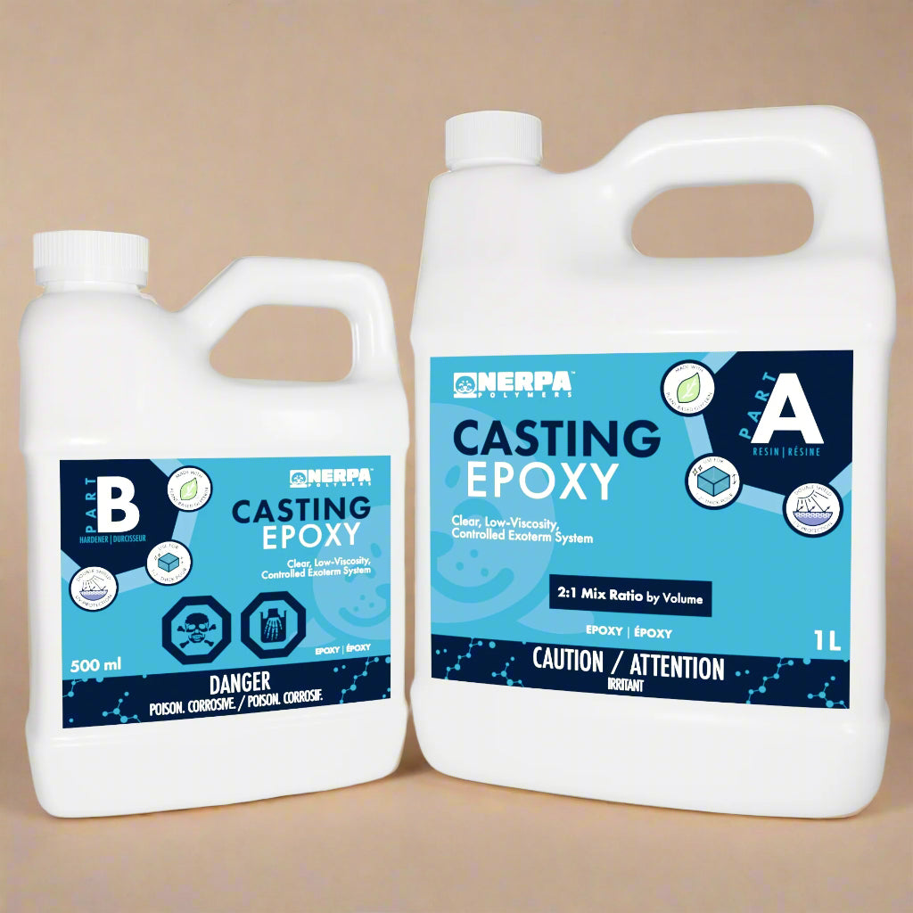 Two bottles of Nerpa Casting Epoxy on a white background 1.5 L