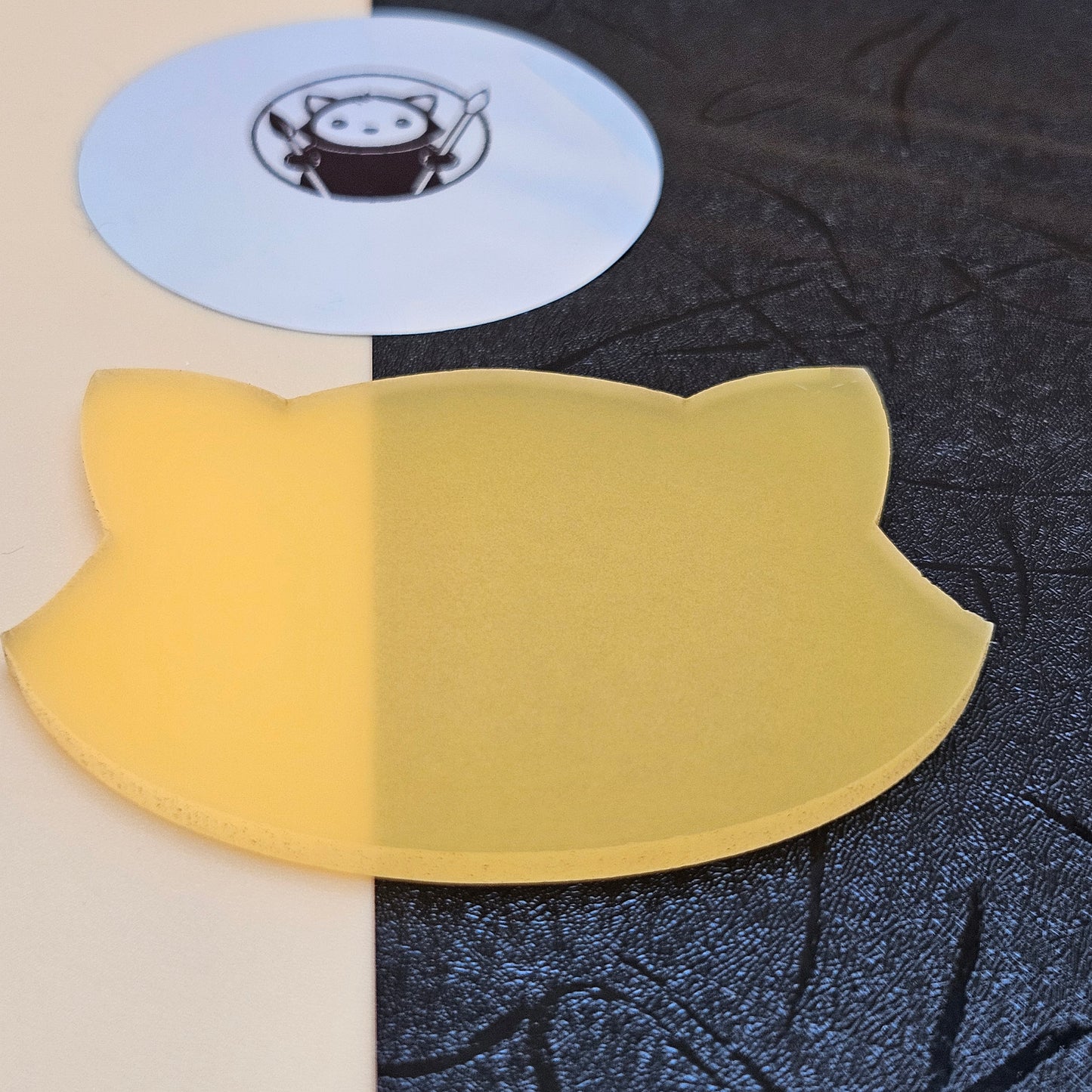 Glow in the dark yellow acrylic swatch