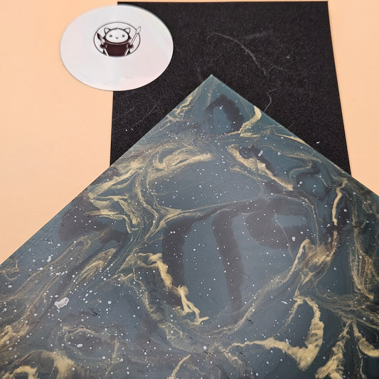 Green and Gold Marble Acrylic Sheet