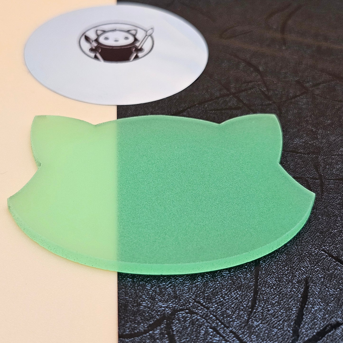 Green glow in the dark acrylic swatch