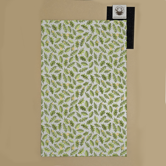 Next Level Sheet Acrylic with green leaf pattern on a beige background