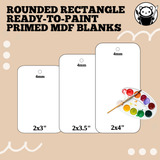 Pre-Primed Paint-Ready MDF Blank - Rounded Rectangle