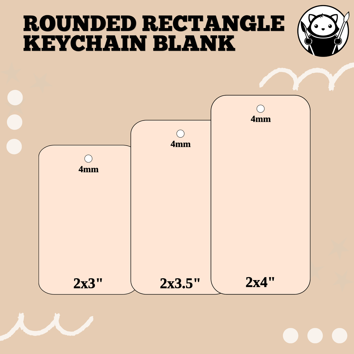 Keychain Blank - Rounded Rectangle | Acrylic & Sublimation Plywood Blanks