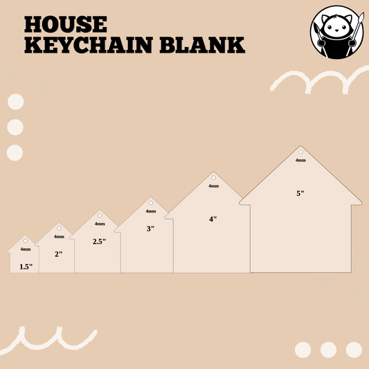 Keychain Blank - House | Acrylic & Sublimation Plywood Blanks