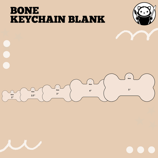 Keychain Blank - Bone | Acrylic & Sublimation Plywood Blanks