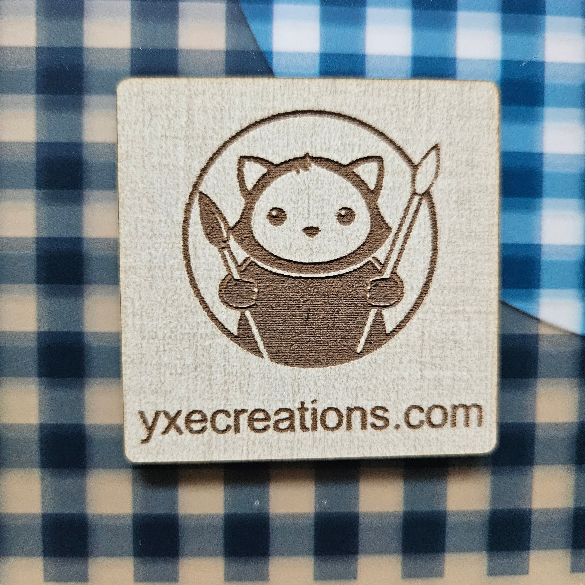 Next Level Sheet - Printed Acrylic and Plywood - Blue Checkers Close Up