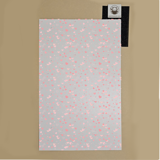 Next Level Sheet - Printed Acrylic and - Pastel Pink Hearts - Preview