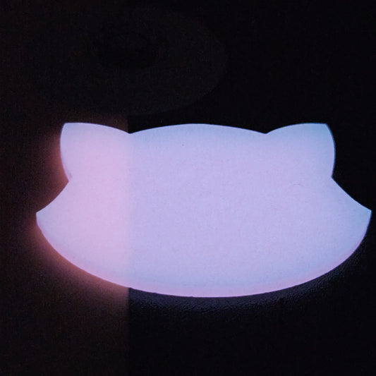 Pink Glow in the dark acrylic swatch glowing