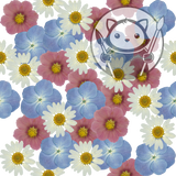 Pressed Flowers - Cheerful Cat Garden - Next Level Sheet