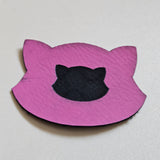Hot Pink - Engraves Black - Leatherette Sheet – PU Material