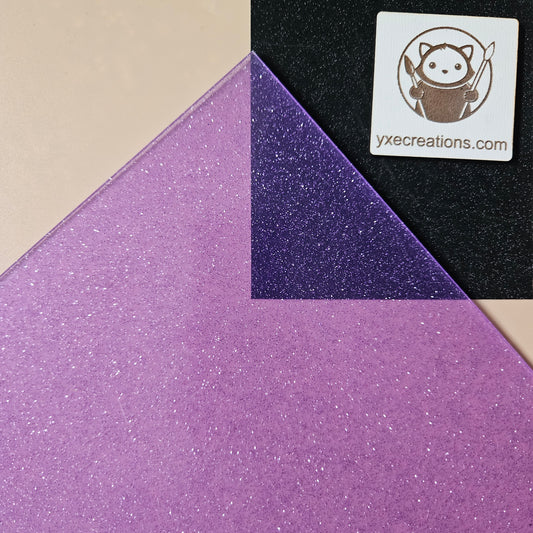 Purple Sparkle - Glitter Acrylic - Cast Acrylic for Laser Cutting - Sheet Preview Corner