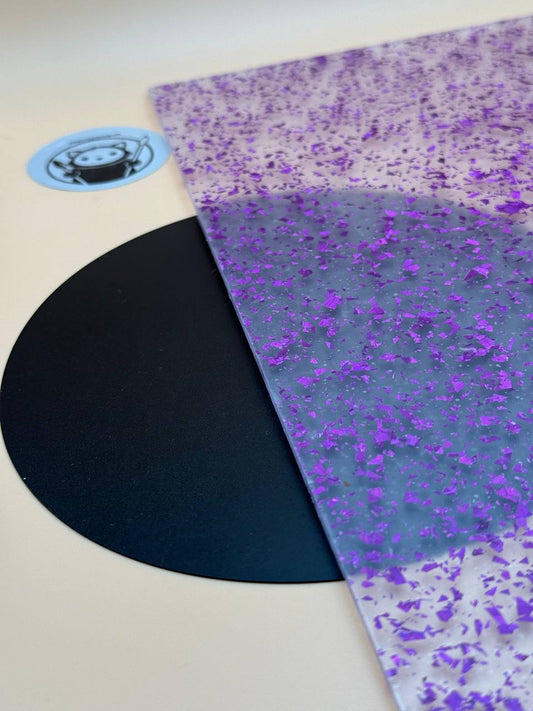 Purple foil flakes Glitter Acrylic sheet for Crafts