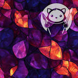 Stained Glass Imitation - Red and Purple Petals - Next Level Sheet