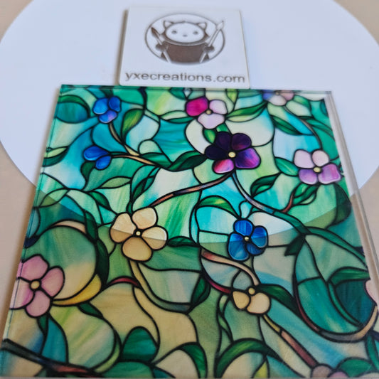 Stained Glass Imitation - Simple Small Flowers - Next Level Sheet Close Up