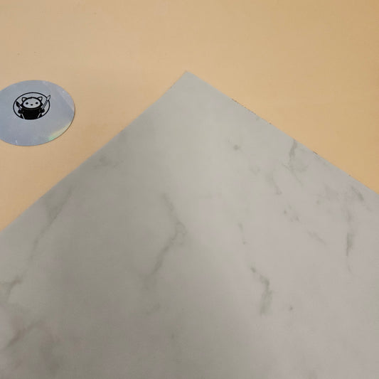 White Marble - Engraves Black - Leatherette Sheet – PU Material -  Corner