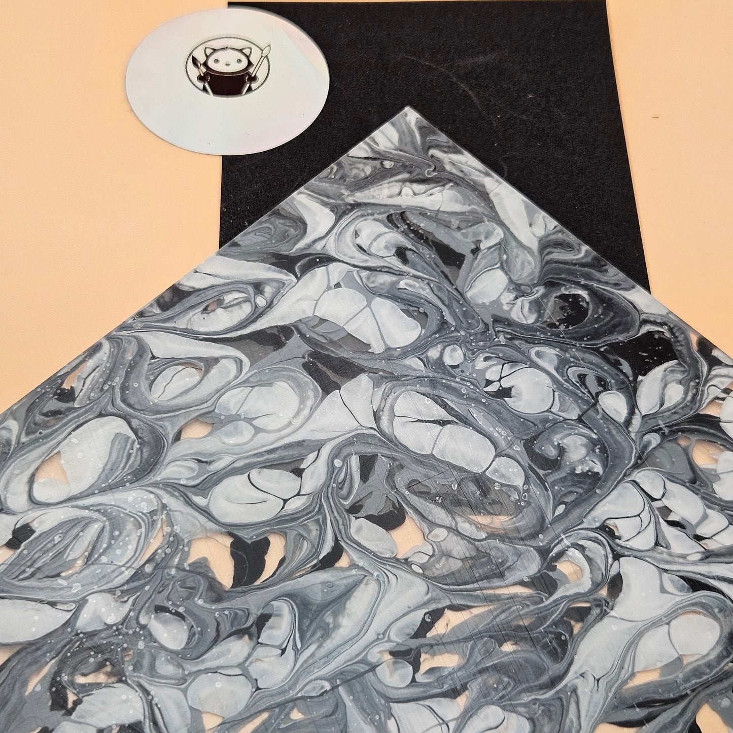White and Black Tides Acrylic Sheet
