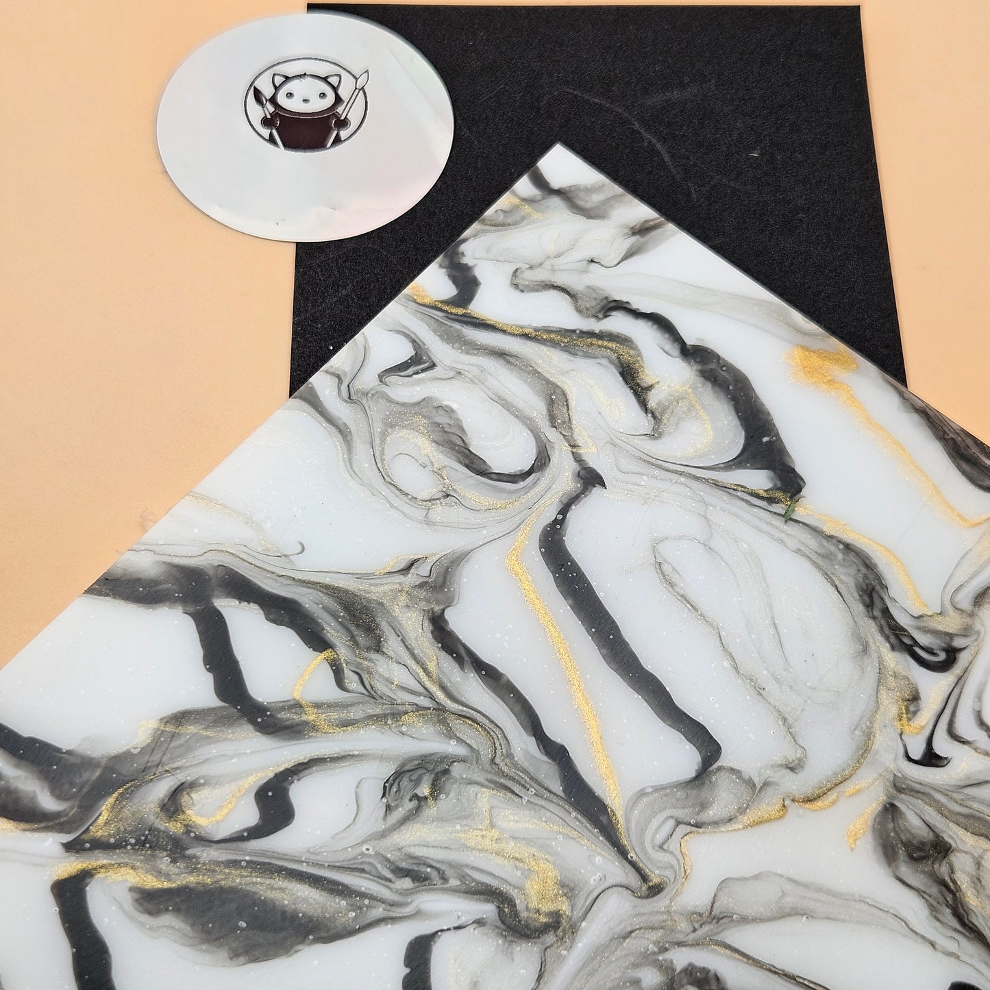 White and Gold Marble Acrylic Sheet