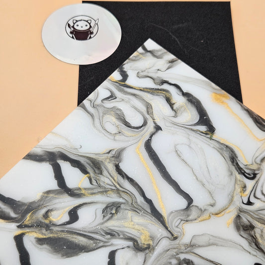 White and Gold Marble Acrylic Sheet