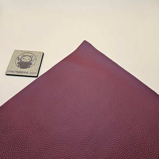 Wine Red Basketball Leatherette - Laser Safe PU Leather Edge