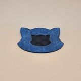 Blue / Engraves Black - Denim Texture - Leatherette Sheet - PU Material