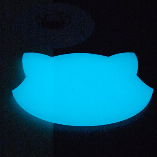 blue Glow in the dark acrylic swatch glowing