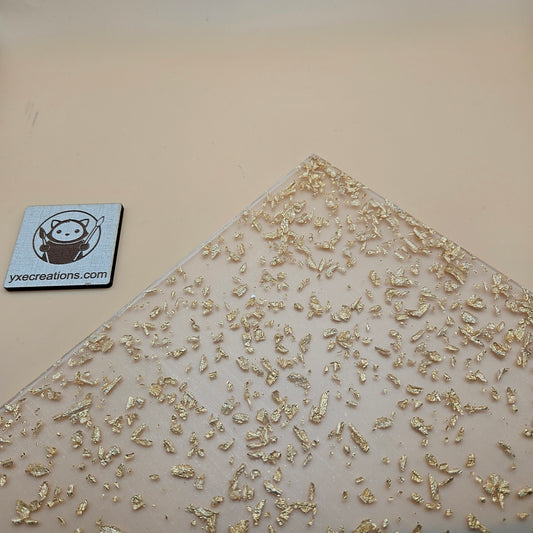 Clear Acrylic Sheet - Gold Foil Flakes (view 2)