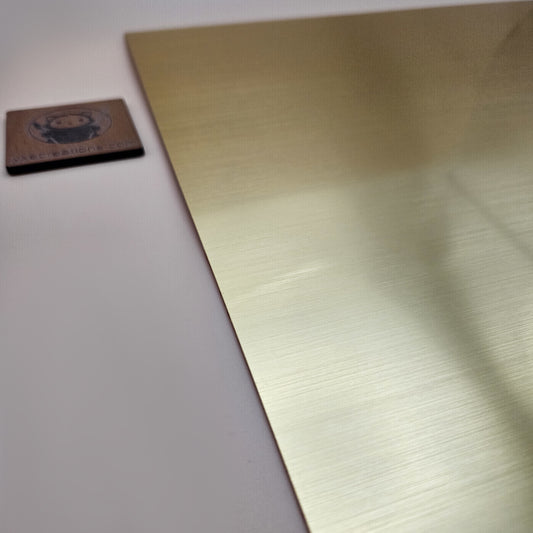 Two-Tone Engravable Acrylic - Brushed Gold - Engraves Red (view 2)