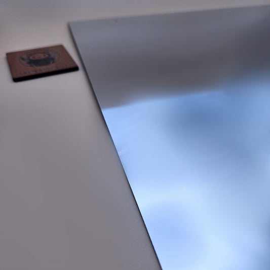 Two-Tone Engravable Acrylic - Stainless Steel - Engraves Black (view 2)