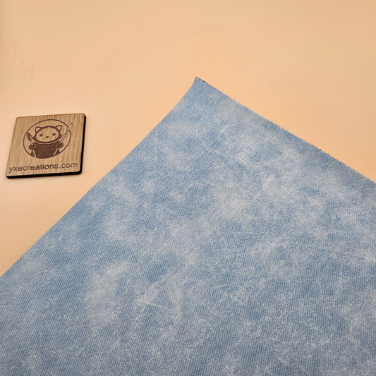 Light Blue / Engraves Black - Denim Texture - Leatherette Sheet - PU Material (view 2)