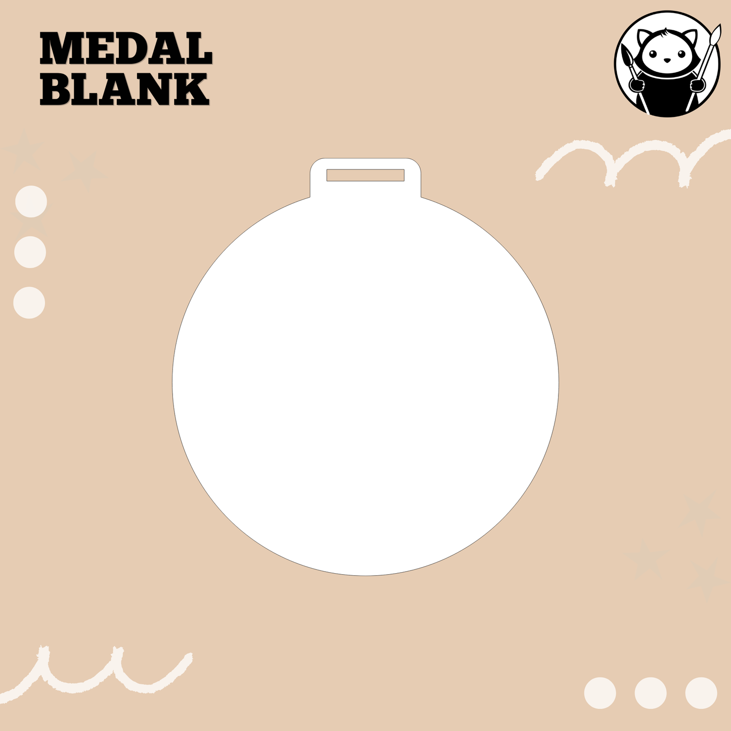 Ready-to-Paint Primed MDF Blank - Medal