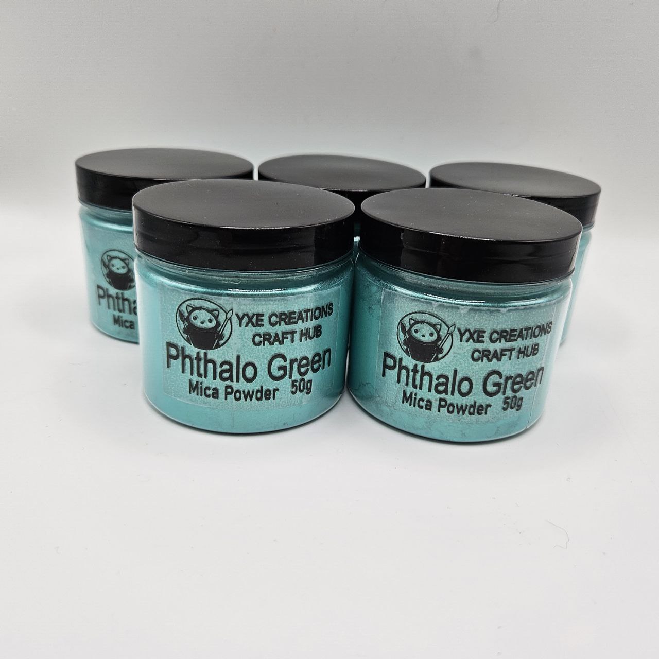 Phthalo Green Mica Powder - 50 g jar