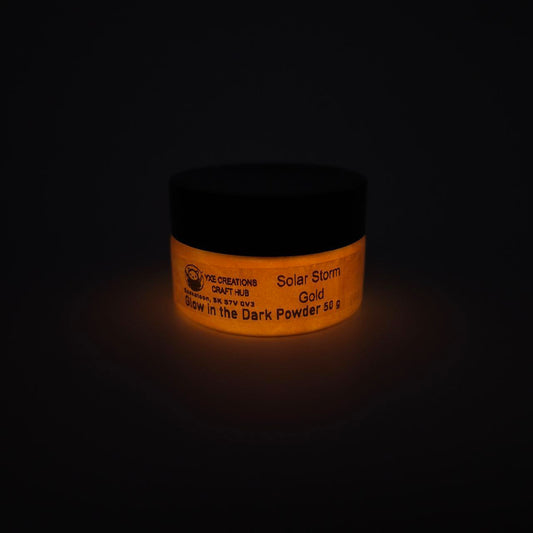 Glow in the Dark Powder - Sollar Storm Gold - Glowing