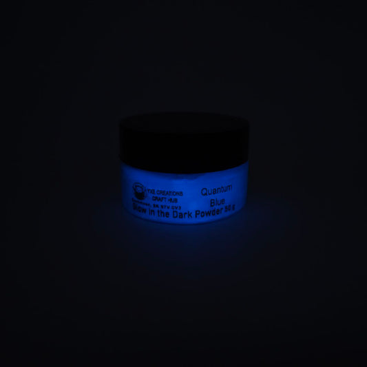 Glow in the Dark Powder - Quantum Blue - Glowing