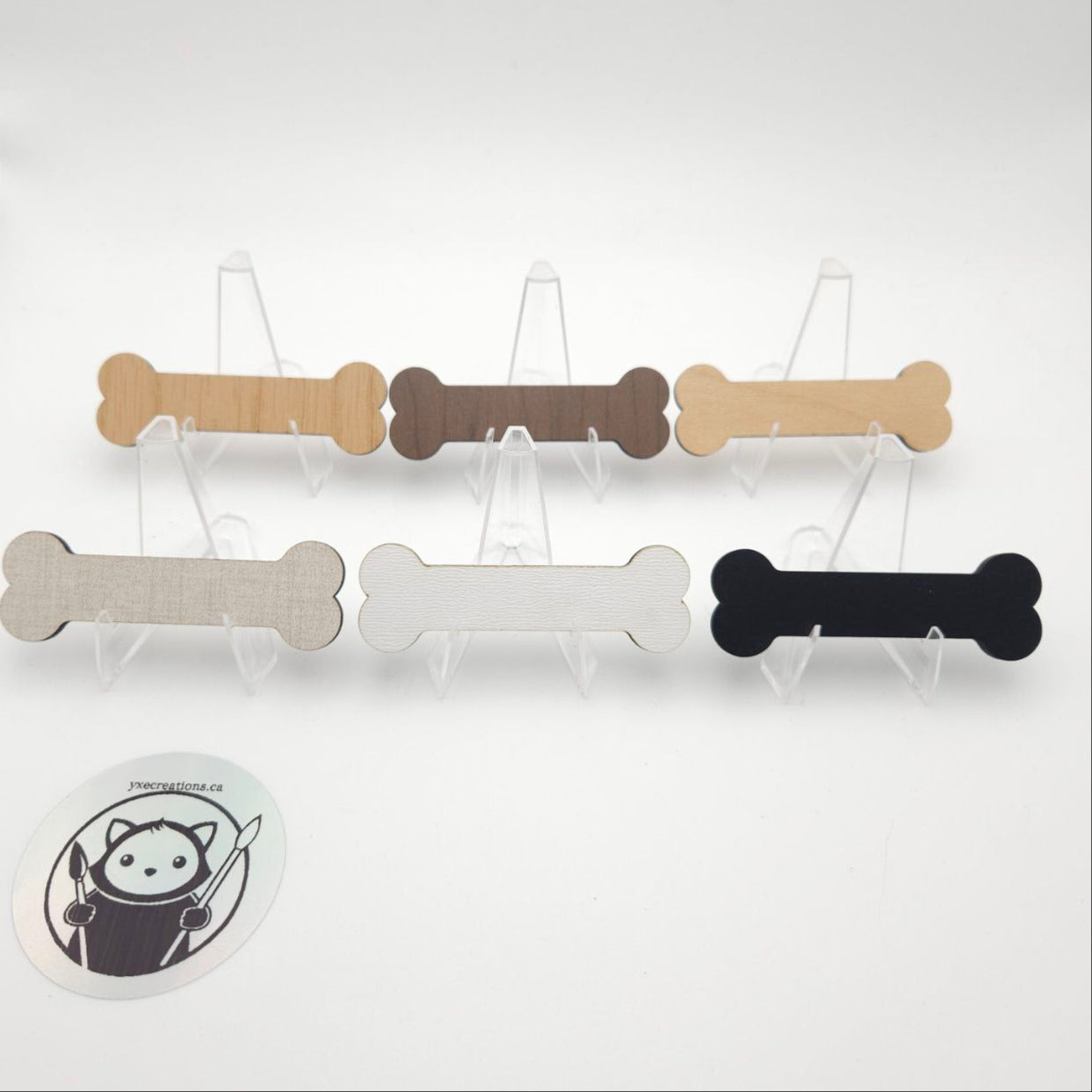 Plywood Craft Blank - Bone Shape - 6 Colours