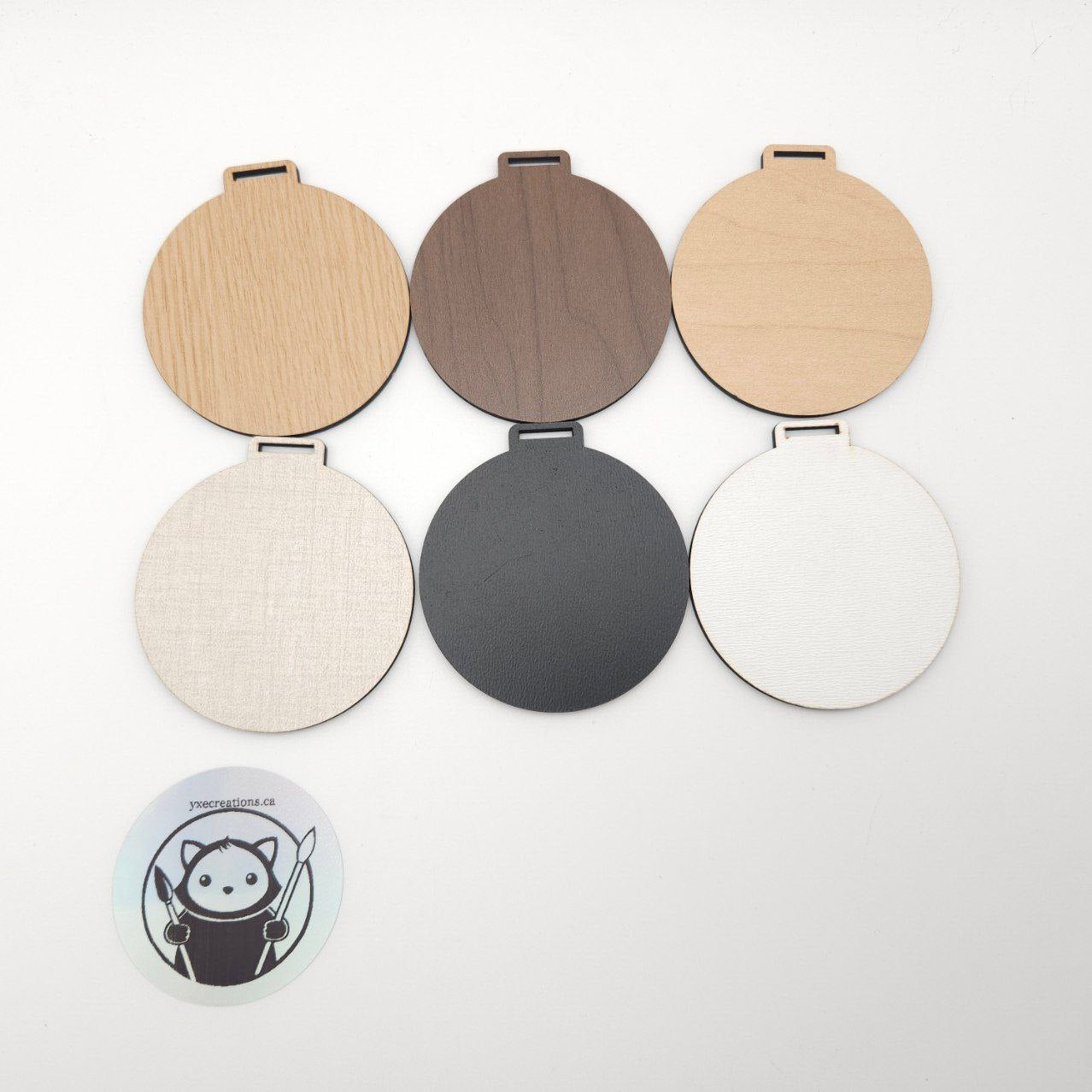 Plywood Craft Blank - Medal Shape - 6 Colours