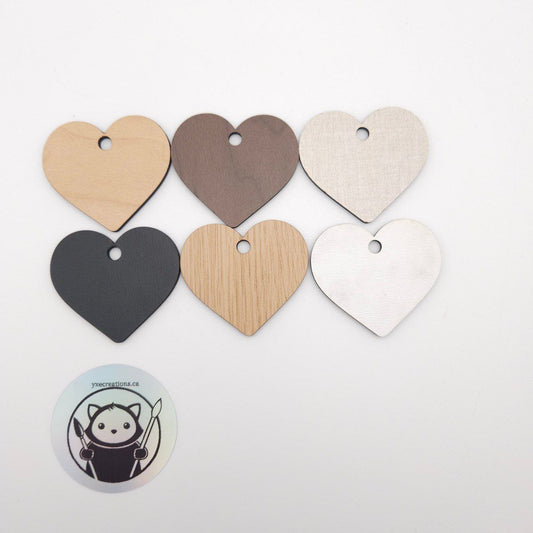 Plywood Craft Blank - Heart Shape - 6 Colours