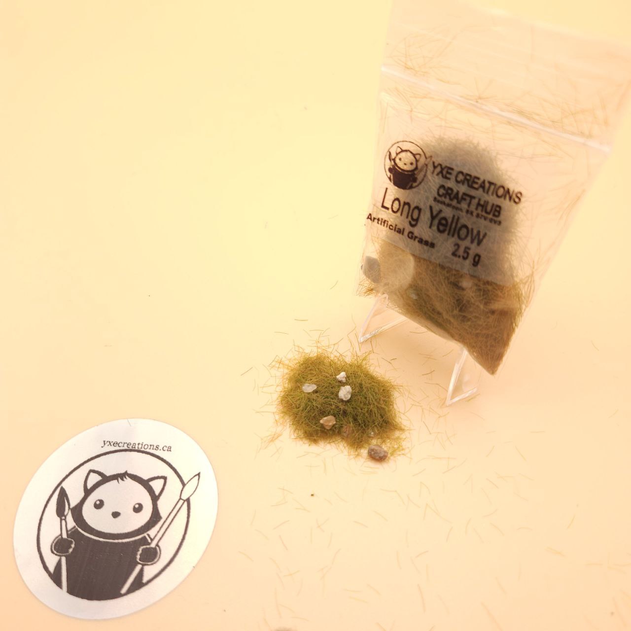 Artificial Green Grass - Resin Filler - Long Yellow - 2.5g with stones