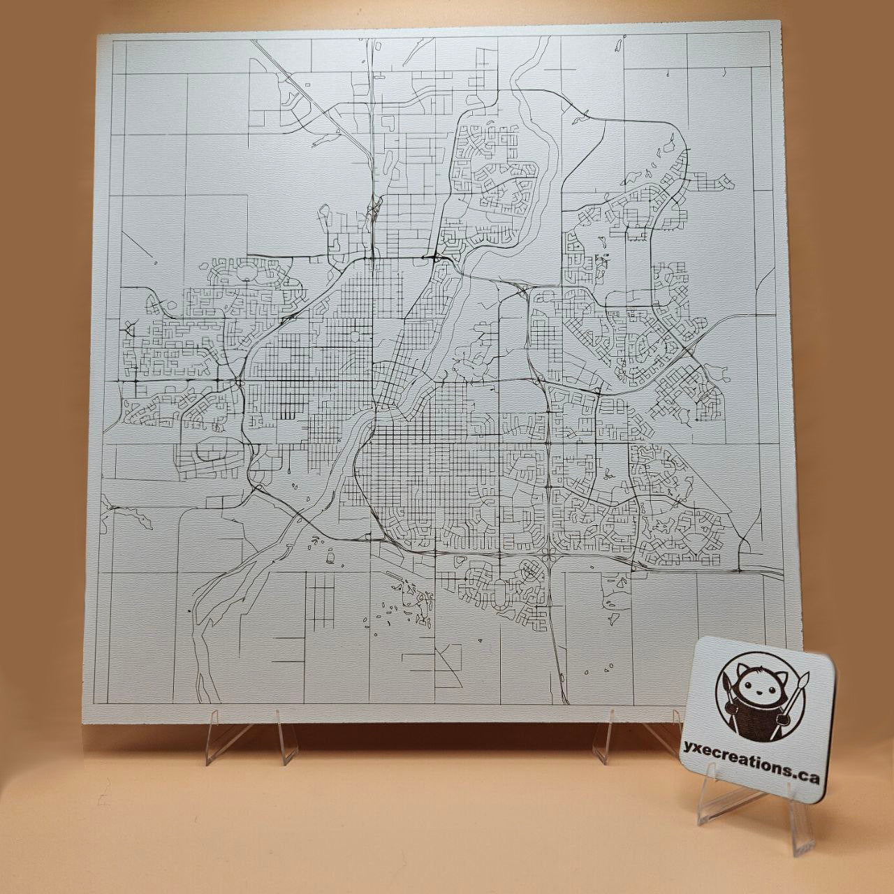 YXE Creations - Laser Engraved City Map - Monomap Series
