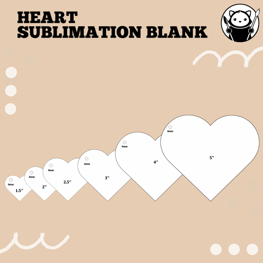Sublimation Arylic Blank - Heart (view 2)
